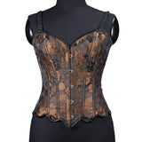 Sunflower Oil Painting Embroidered Overbust Corset
