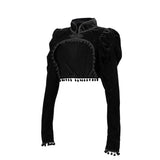 Gothic Black Velvet Bolero Steampunk Crop Jacket