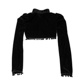 Gothic Black Velvet Bolero Steampunk Crop Jacket