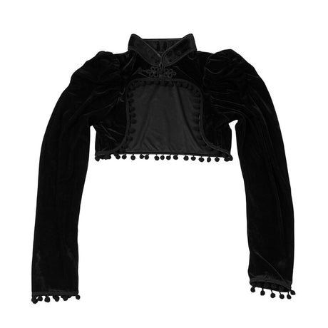 Gothic Black Velvet Bolero Steampunk Crop Jacket