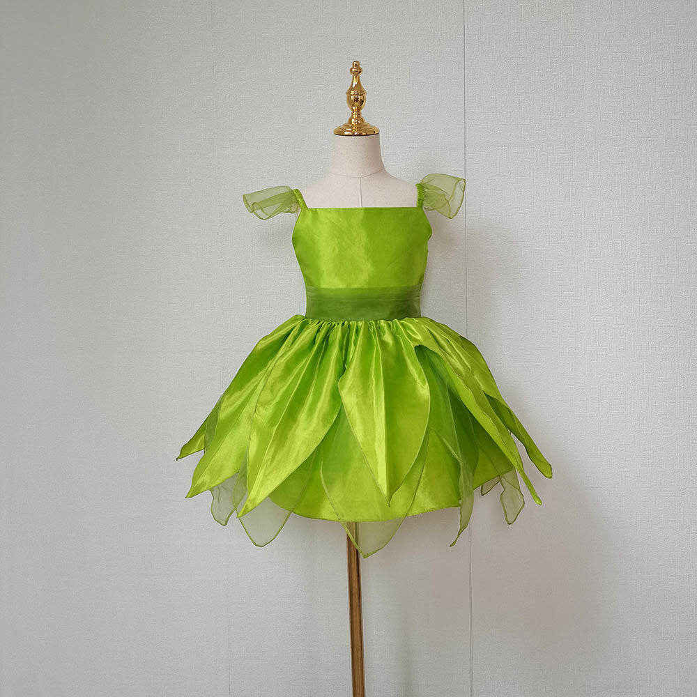The Green Flower Fairy Tinkerbell Halloween Cosplay Girls Costume