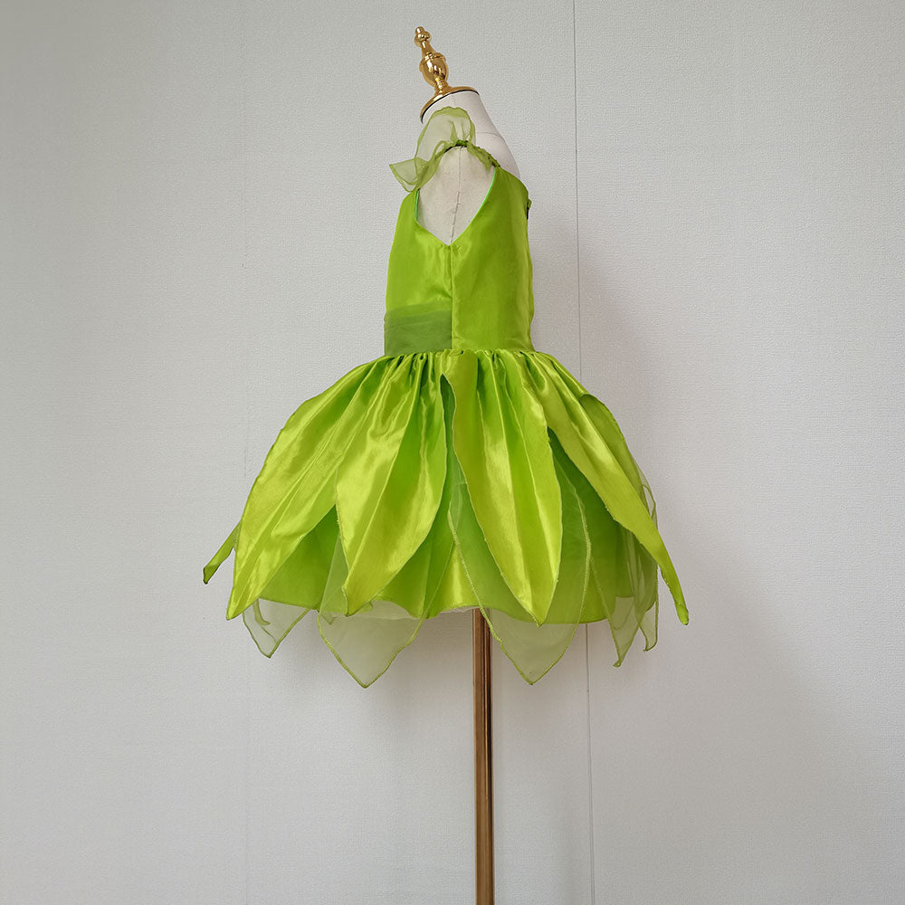 The Green Flower Fairy Tinkerbell Halloween Cosplay Girls Costume