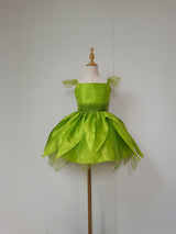 The Green Flower Fairy Tinkerbell Halloween Cosplay Girls Costume