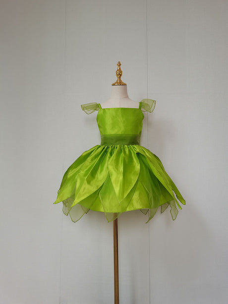 The Green Flower Fairy Tinkerbell Halloween Cosplay Girls Costume