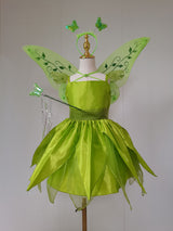 The Green Flower Fairy Tinkerbell Halloween Cosplay Girls Costume
