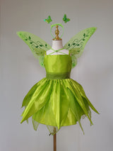 The Green Flower Fairy Tinkerbell Halloween Cosplay Girls Costume