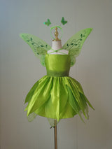 The Green Flower Fairy Tinkerbell Halloween Cosplay Girls Costume