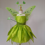 The Green Flower Fairy Tinkerbell Halloween Cosplay Girls Costume
