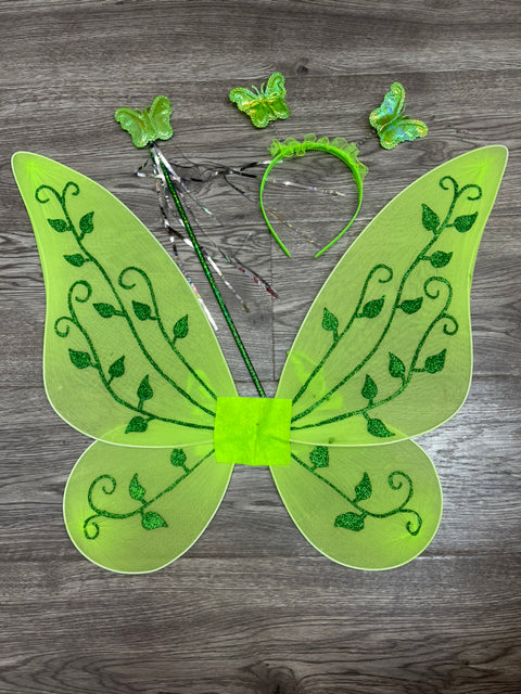 The Green Flower Fairy Tinkerbell Halloween Cosplay Girls Costume