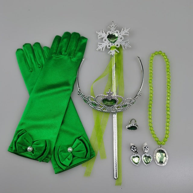 The Green Flower Fairy Tinkerbell Halloween Cosplay Girls Costume
