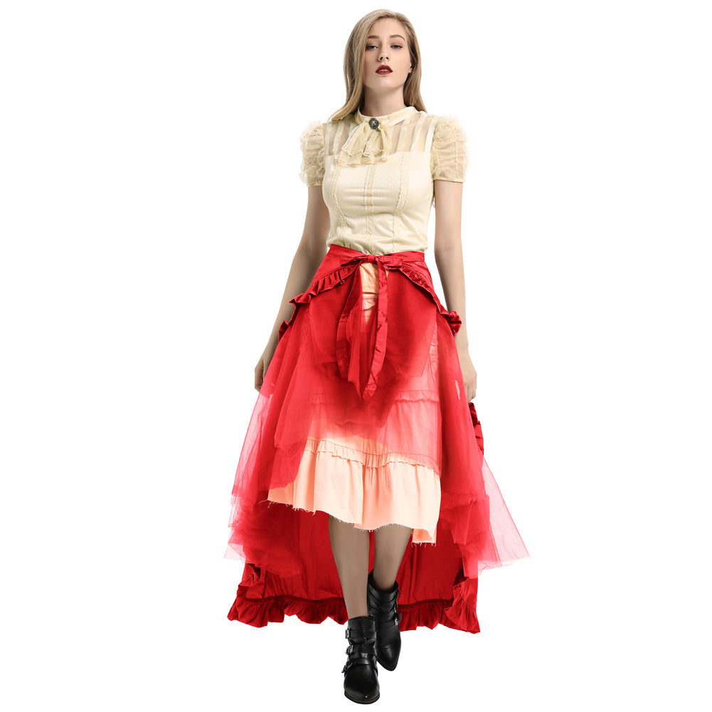 Bustle Wrap Overlayer Steampunk Skirts Victorian Lolita Ruffles Wrap