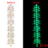 Glow in the Dark 3D Crystal Forehead Hair Part Stickers Festival Hair