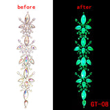 Glow in the Dark 3D Crystal Forehead Hair Part Stickers Festival Hair