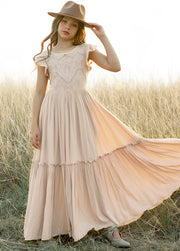 Girls Cotton Lace Boho Maxi Dresses 6-14y
