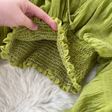 Mega Sleeves Chiffon Midriff Blouse