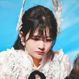 Lolita Angel Wings Hairpins Harajuku Cosplay Headdress Embroidered Feather Hair Clip Accessories