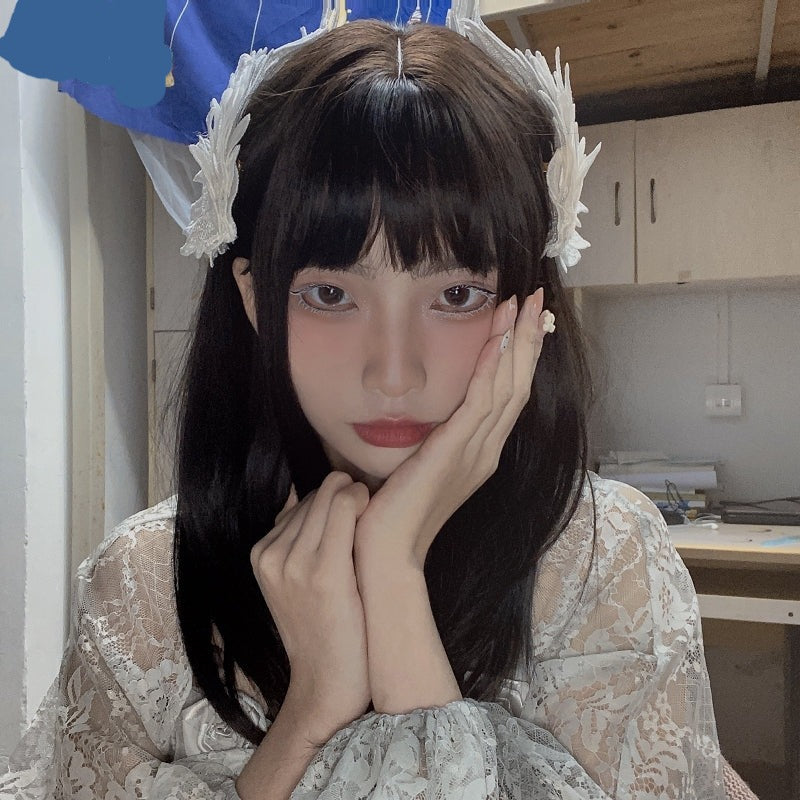 Lolita Angel Wings Hairpins Harajuku Cosplay Headdress Embroidered Feather Hair Clip Accessories