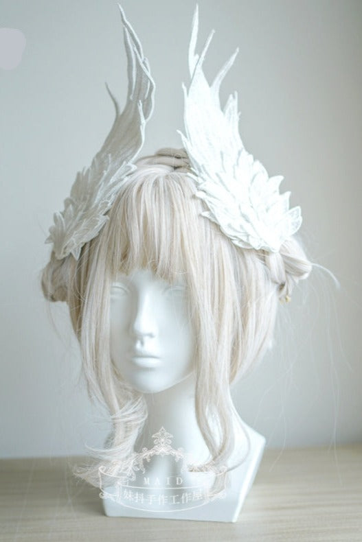 Lolita Angel Wings Hairpins Harajuku Cosplay Headdress Embroidered Feather Hair Clip Accessories