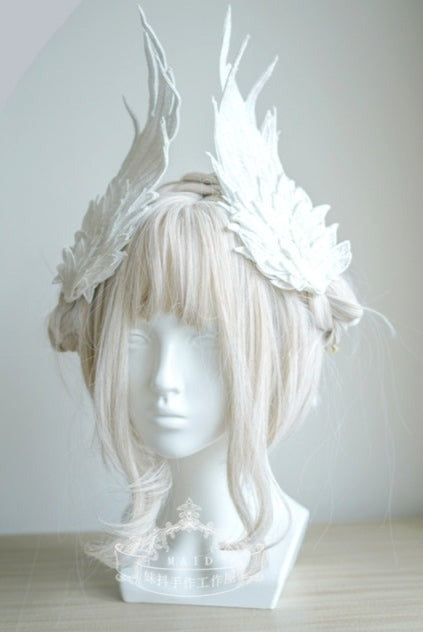 Lolita Angel Wings Hairpins Harajuku Cosplay Headdress Embroidered Feather Hair Clip Accessories