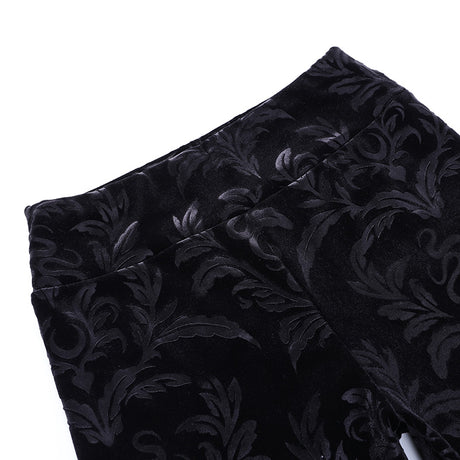 Gothic Velvet Black Leggings High Waist Pants