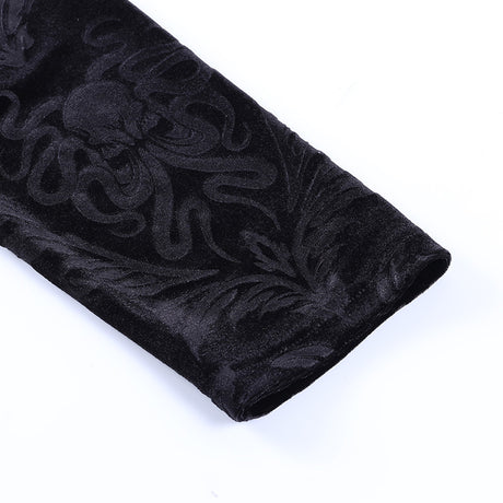 Gothic Velvet Black Leggings High Waist Pants