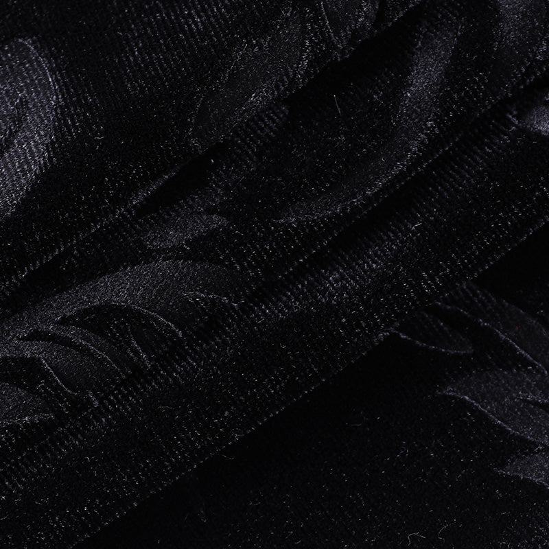 Gothic Velvet Black Leggings High Waist Pants