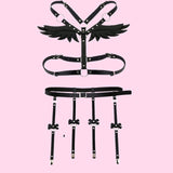 Angel Wing Leather Harness Cage Belts