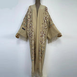 Long Winter Fringed Embroidered Pashmina Overcoat Kimono 13 Colours