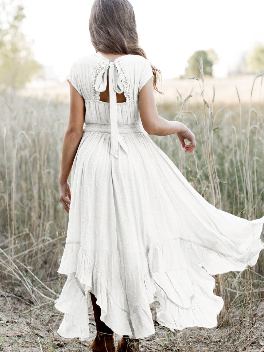 Girls Cotton Lace Boho Maxi Dresses 6-14y Woodland Gatherer AUST Shop