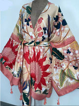 Autumn Cocktails African Holiday Batwing Sleeve Kimono