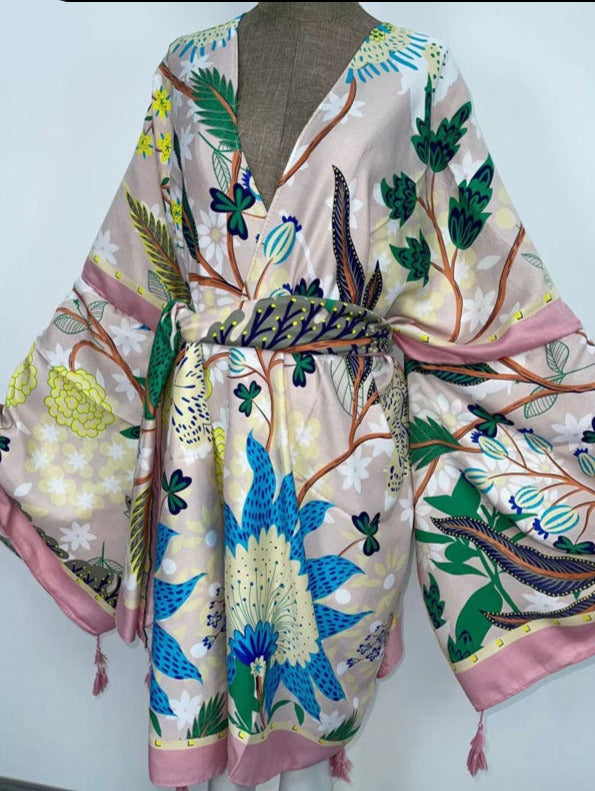 Autumn Cocktails African Holiday Batwing Sleeve Kimono