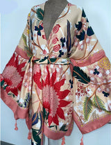 Autumn Cocktails African Holiday Batwing Sleeve Kimono