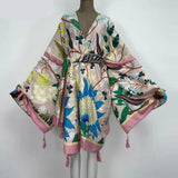 Autumn Cocktails African Holiday Batwing Sleeve Kimono