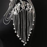 Handmade Crystal Bridal Shoulder Necklace.