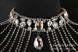Handmade Crystal Bridal Shoulder Necklace.