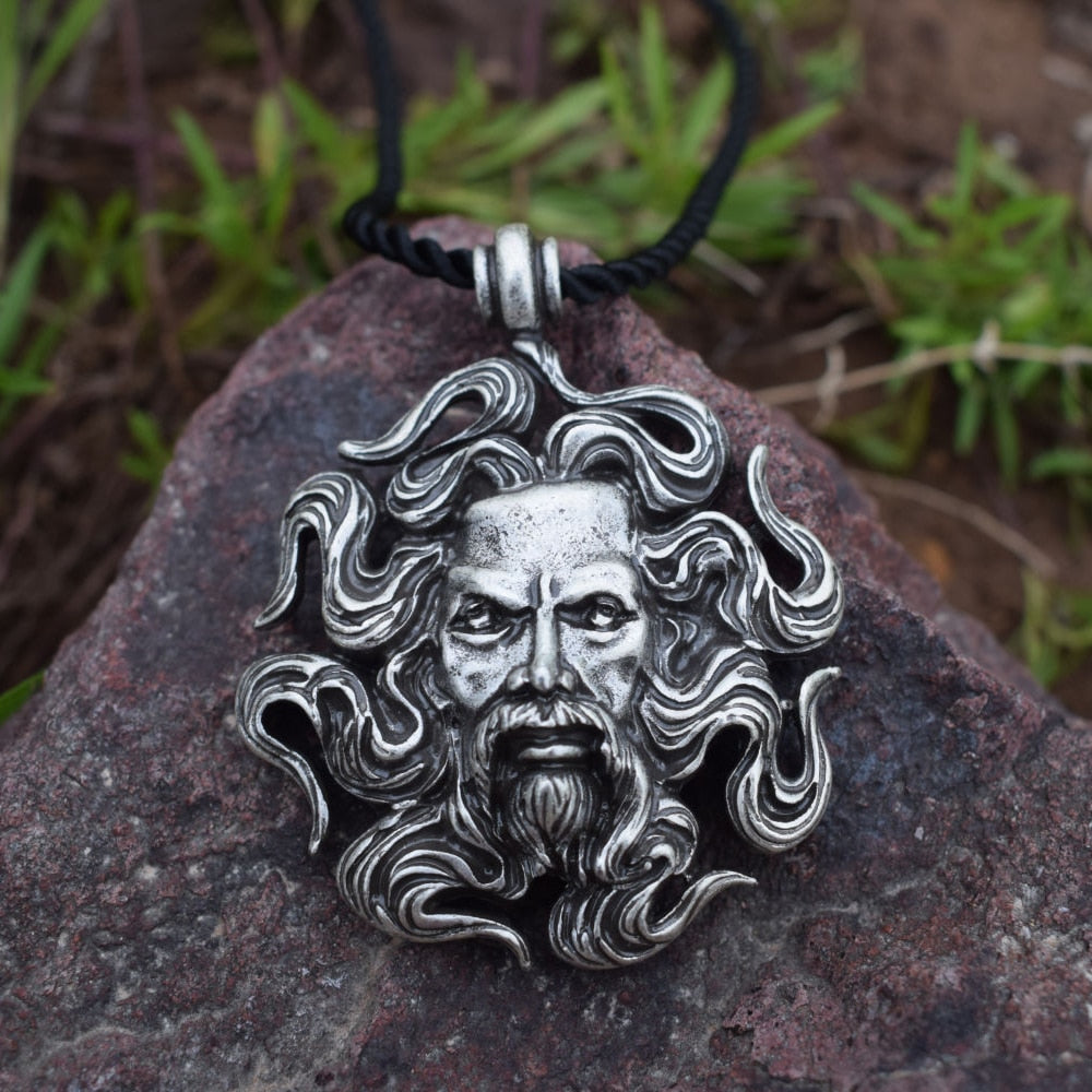 Bearded Warrior Amulet Pendant | Slavic Fighting Necklace