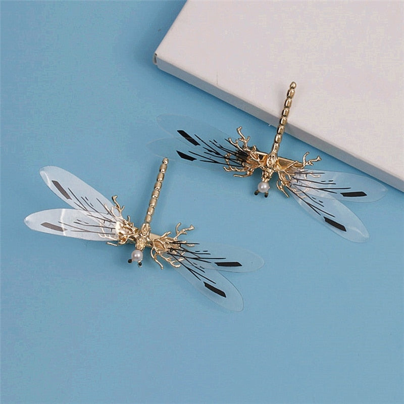 One Golden Dragonfly Hairpins
