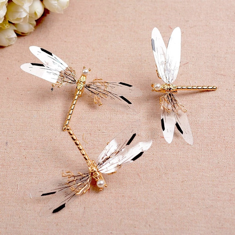 One Golden Dragonfly Hairpins