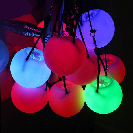 LED Twirling Poi Balls One Pair of Belly Dance Performer LED Balls
