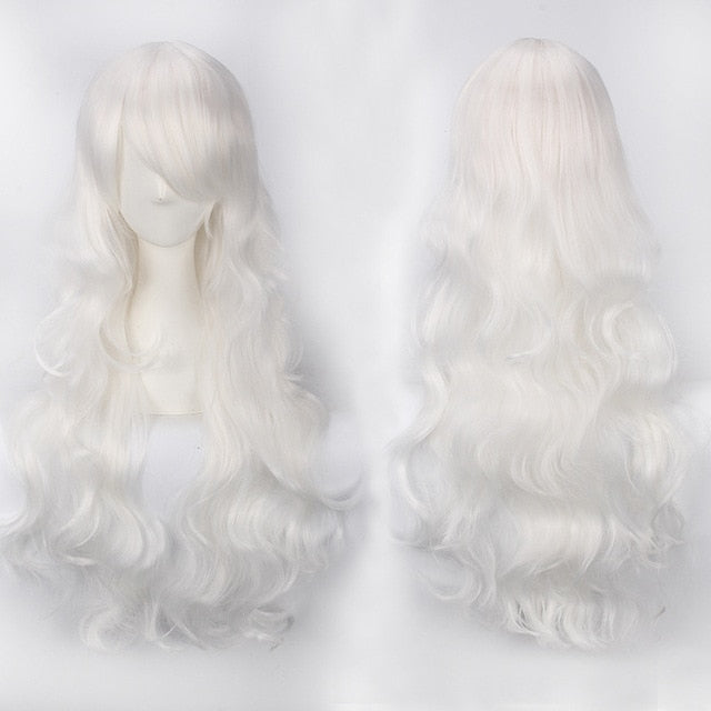 Extra Long Wavy Wig with Full Bangs Heat Resistant