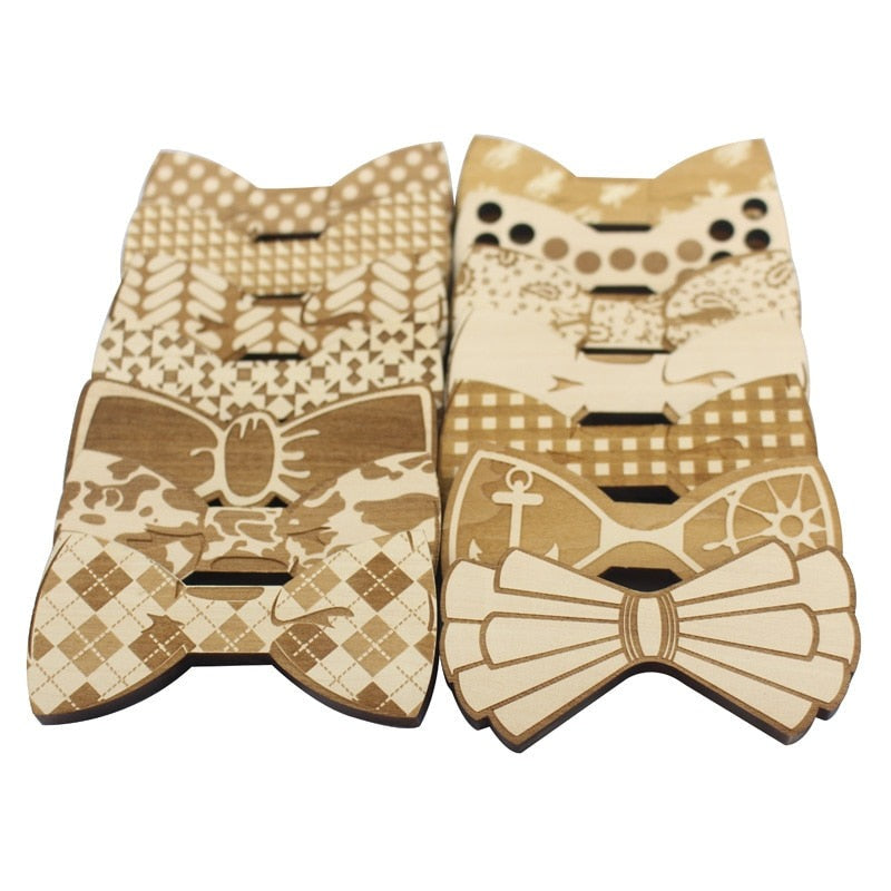 Plaid Wooden Bow Ties For Men
