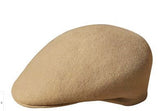 Wool Felt Cabbie Ascot Ivy Cap - Camel Black Red