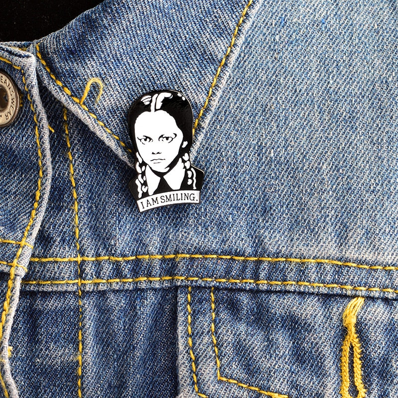 Wednesday Addams 'I am smiling' Enamel Pin