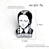 Wednesday Addams 'I am smiling' Enamel Pin