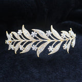 Silver Crystal Leaf Vine Crown Forehead Jewellery.