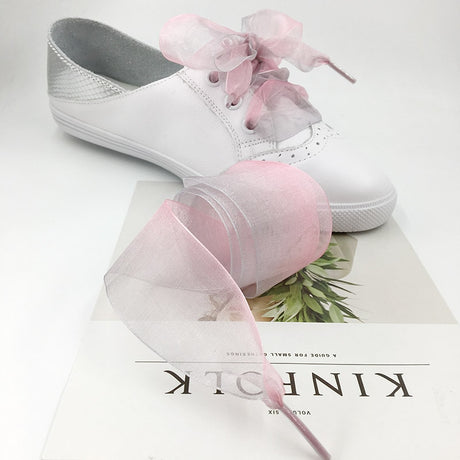 4 cm Wide Chiffon Organza Gradient Colours Shoelaces