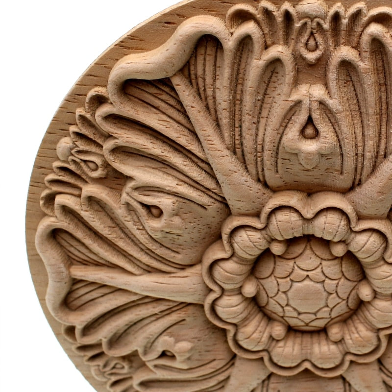 Ornamental Flower Wood Carving Unusual Home Decor