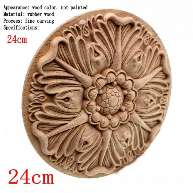Ornamental Flower Wood Carving Unusual Home Decor