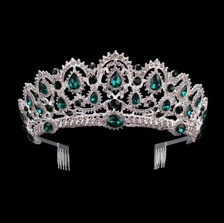 European Drop Crystal Crowns With Comb.