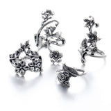 Woodland Garden Flowers Four Rings Set